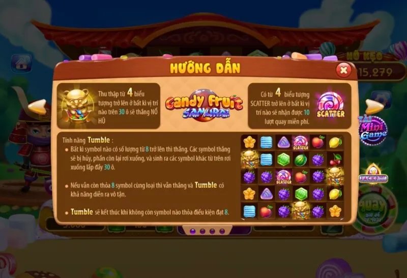 Luật chơi game Candy Fruit Samurai Rikvip Luật chơi game Candy Fruit Samurai Rikvip