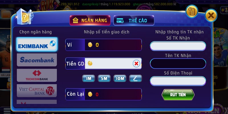 Thời gian chờ xử lý giao dịch tại Rikvip