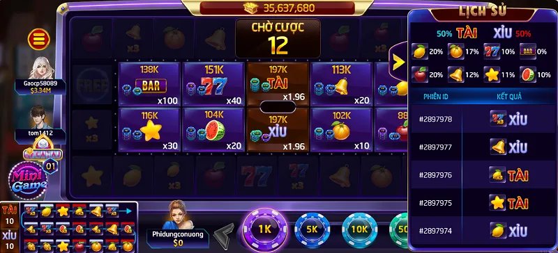 Không nên quay tự động Xèng Hoa Quả Rikvip